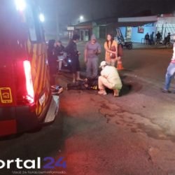 Carro fura a preferencial e provoca acidente com motoboy em Cascavel