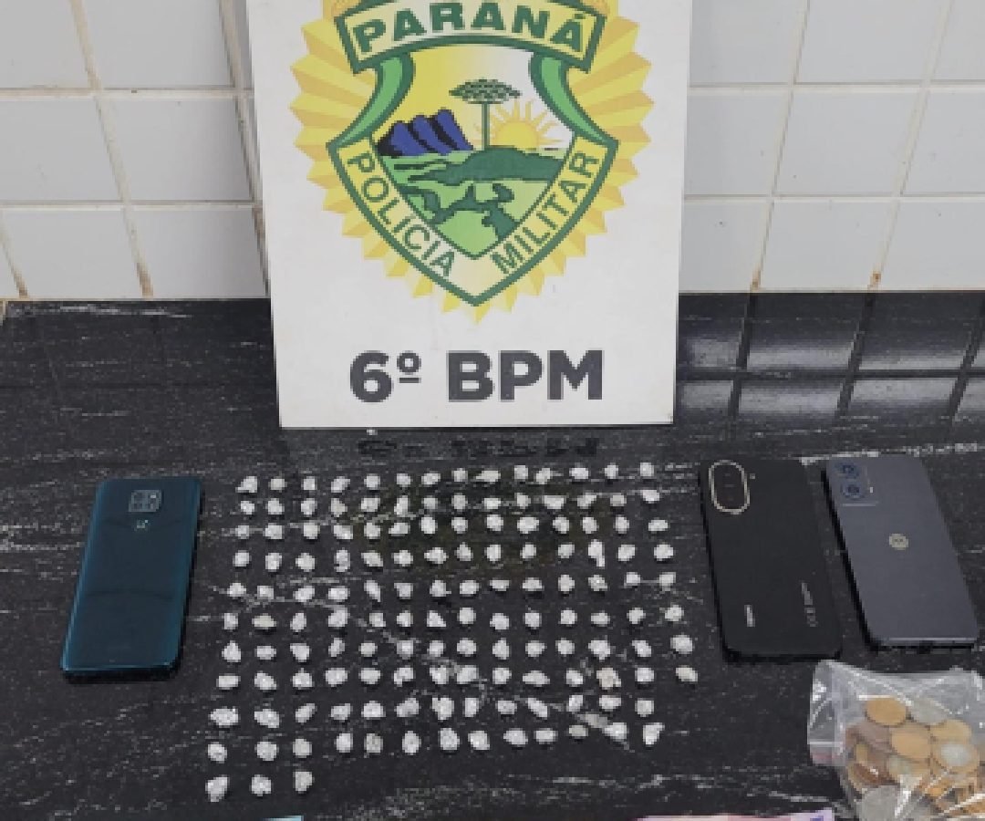 Casal é preso por tráfico de drogas no bairro Parque São Paulo em Cascavel