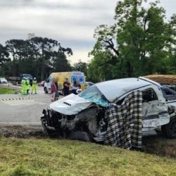 Colisão frontal entre caminhonete e caminhão mata casal e deixa bebê em estado grave na Rodovia do Xisto