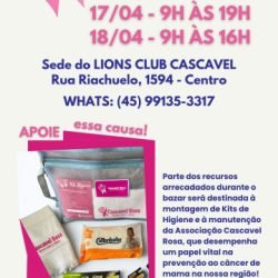 Cascavel Rosa promove bazar beneficente com produtos a preços acessíveis em abril