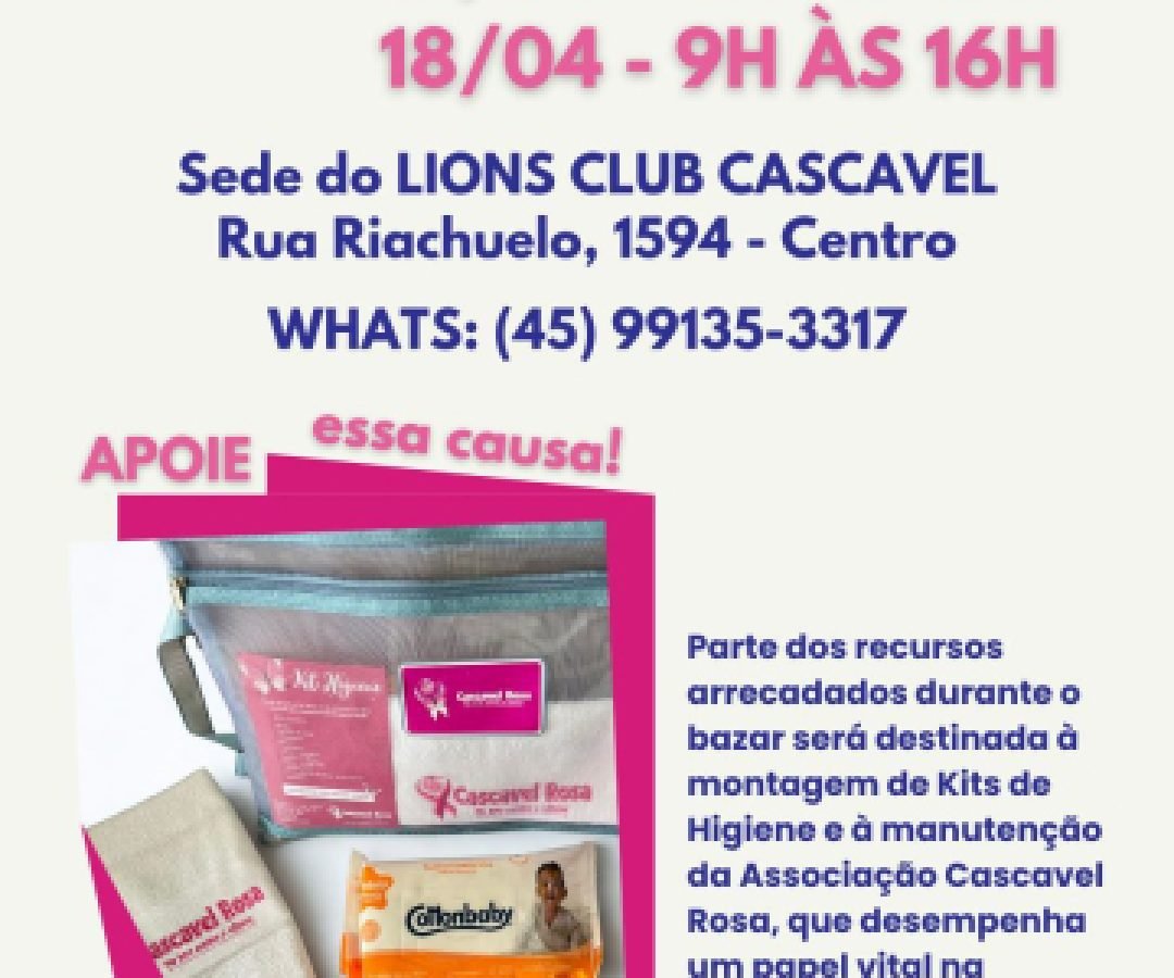 Cascavel Rosa promove bazar beneficente com produtos a preços acessíveis em abril