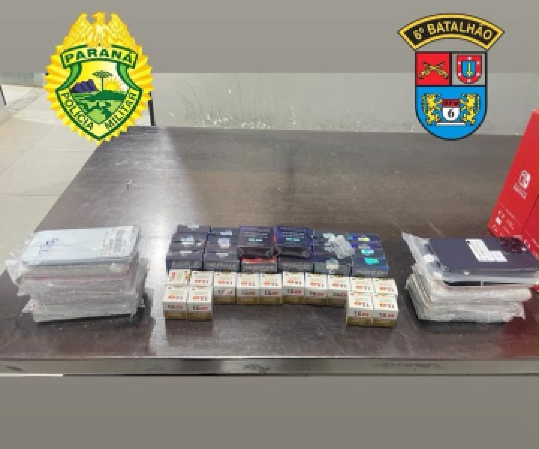 Choque apreende 22 iPhones e medicamentos escondidos em ônibus na BR-277