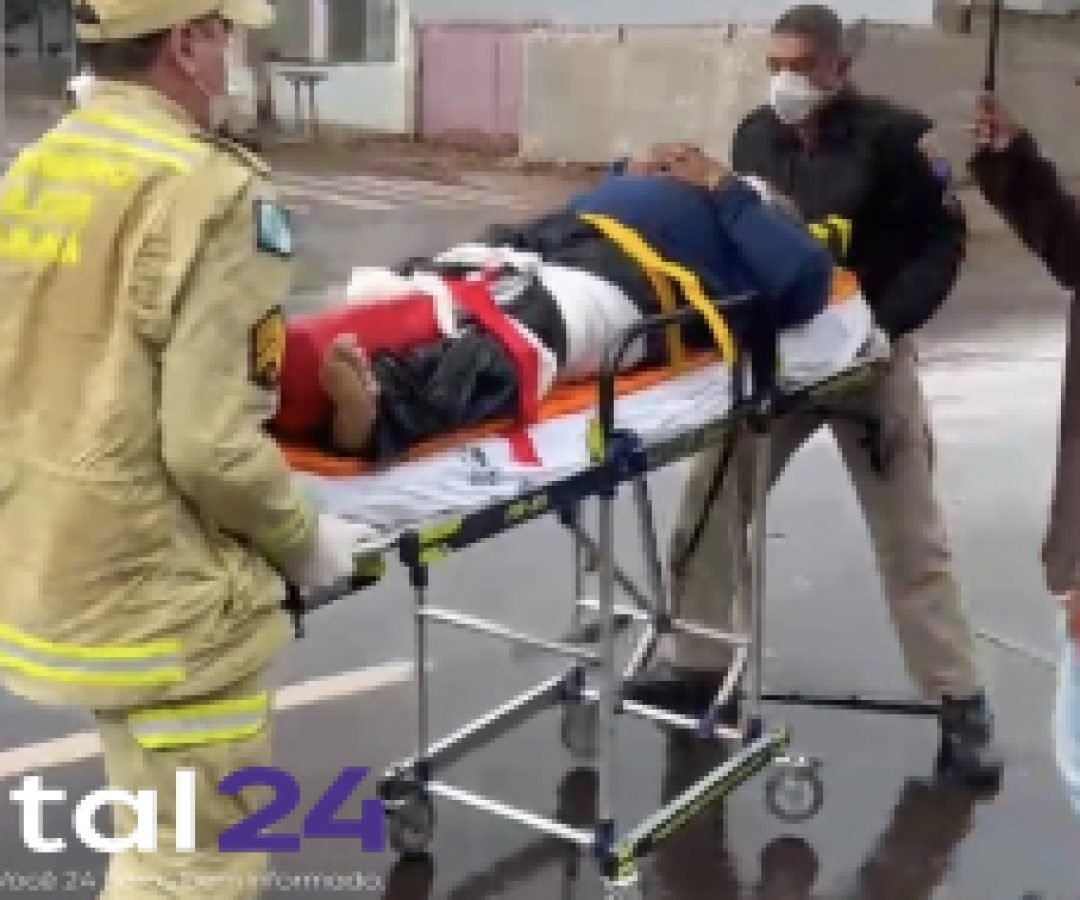 Colisão entre carro e moto deixa homem ferido e mobiliza socorro em Cascavel