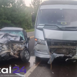 Colisão entre carro e ônibus deixa jovem gravemente ferido na BR-153