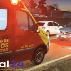 Colisão entre carro e patinete na BR-277 deixa homem ferido