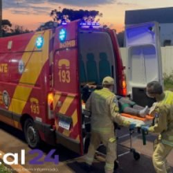 Colisão entre Montana e XJ6 deixa motociclista ferido em Cascavel