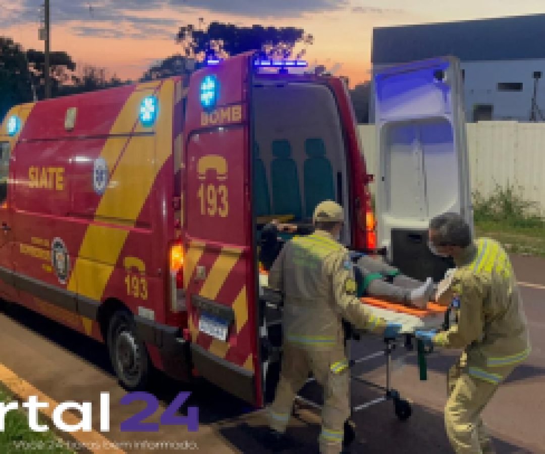 Colisão entre Montana e XJ6 deixa motociclista ferido em Cascavel