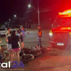 Colisão entre motos deixa dois feridos no bairro Florais do Paraná, em Cascavel