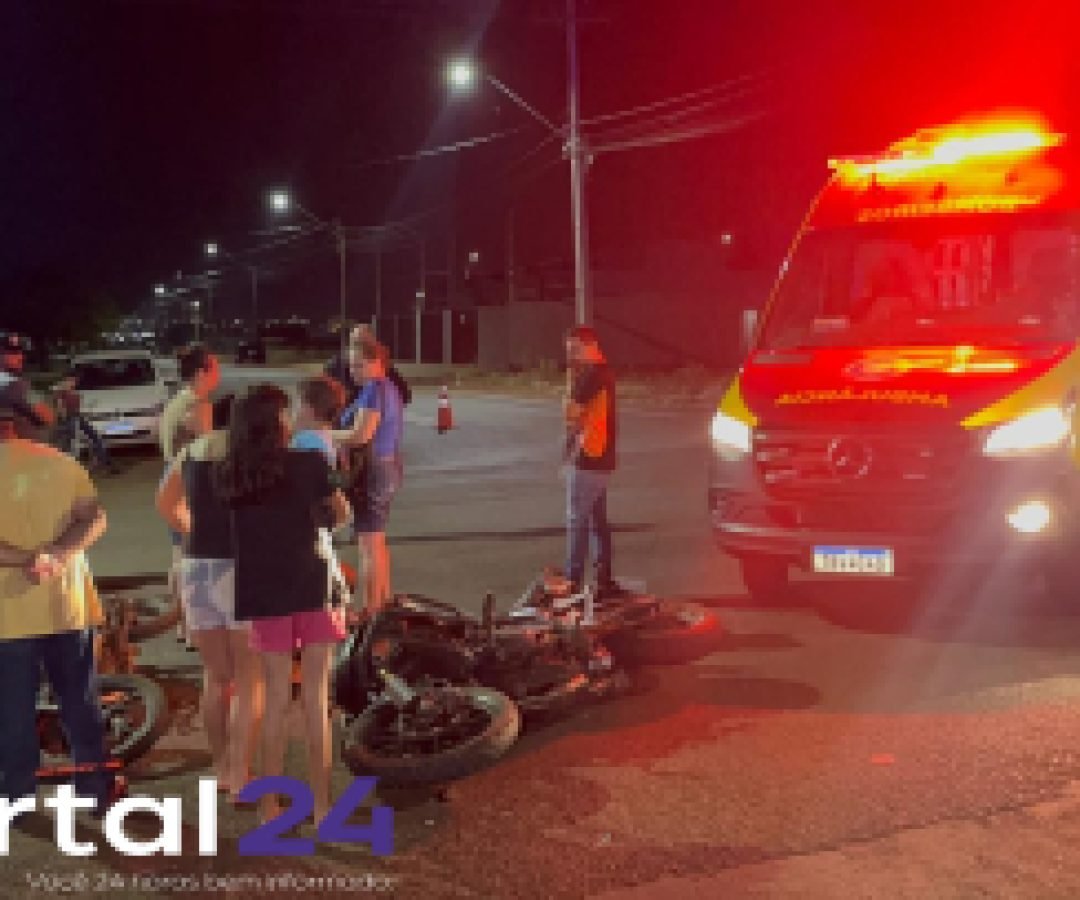 Colisão entre motos deixa dois feridos no bairro Florais do Paraná, em Cascavel