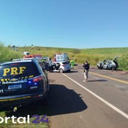 Colisão frontal na BR-369 deixa dois mortos e três feridos graves em Bandeirantes