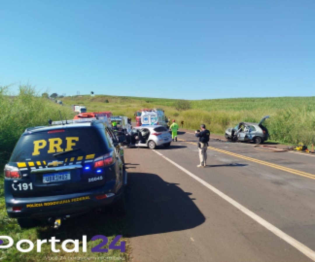 Colisão frontal na BR-369 deixa dois mortos e três feridos graves em Bandeirantes