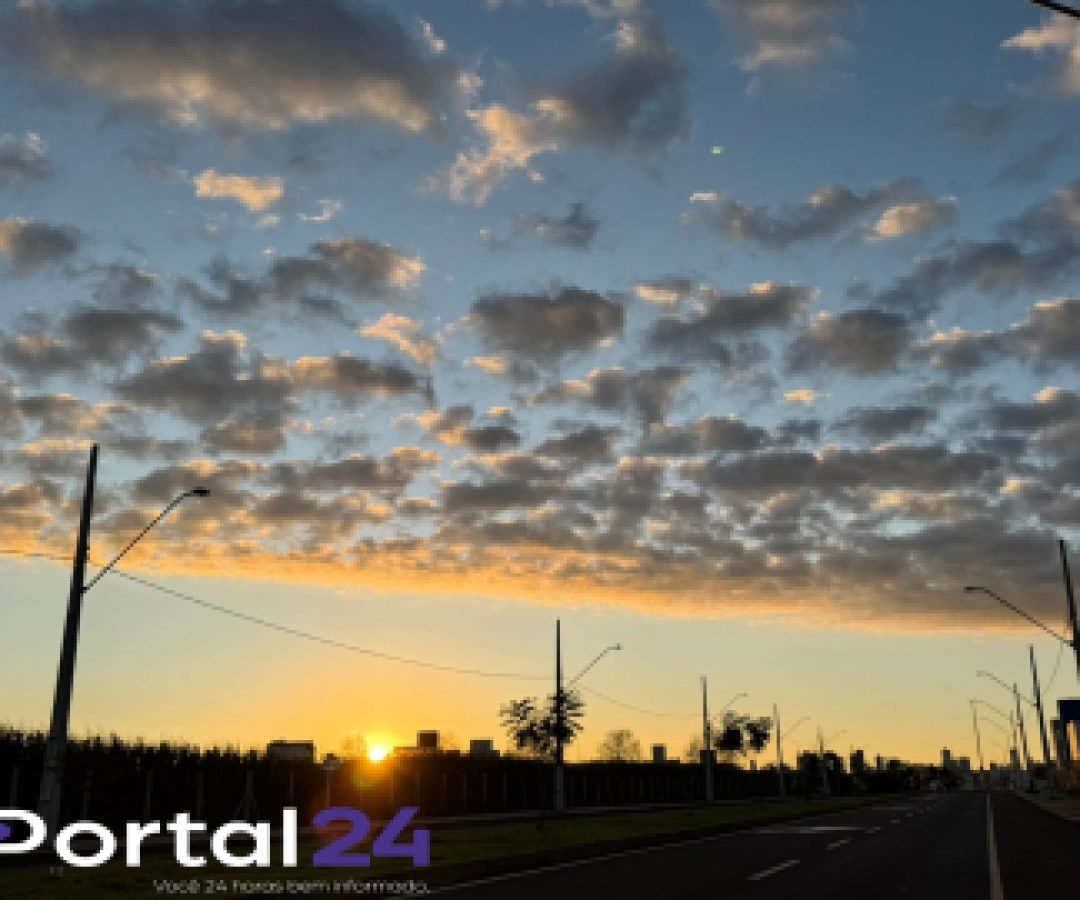 Domingo será de tempo firme e temperaturas agradáveis em cascavel