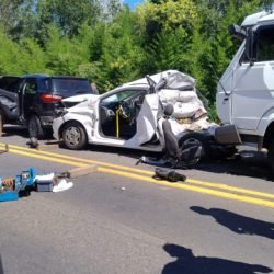 Engavetamento na BR-476 deixa mulher gravemente ferida em União da Vitória