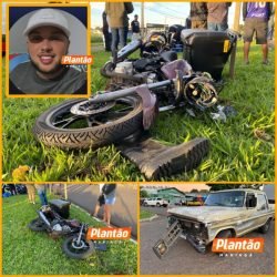 Motociclista é arremessado e morre após batida com caminhonete