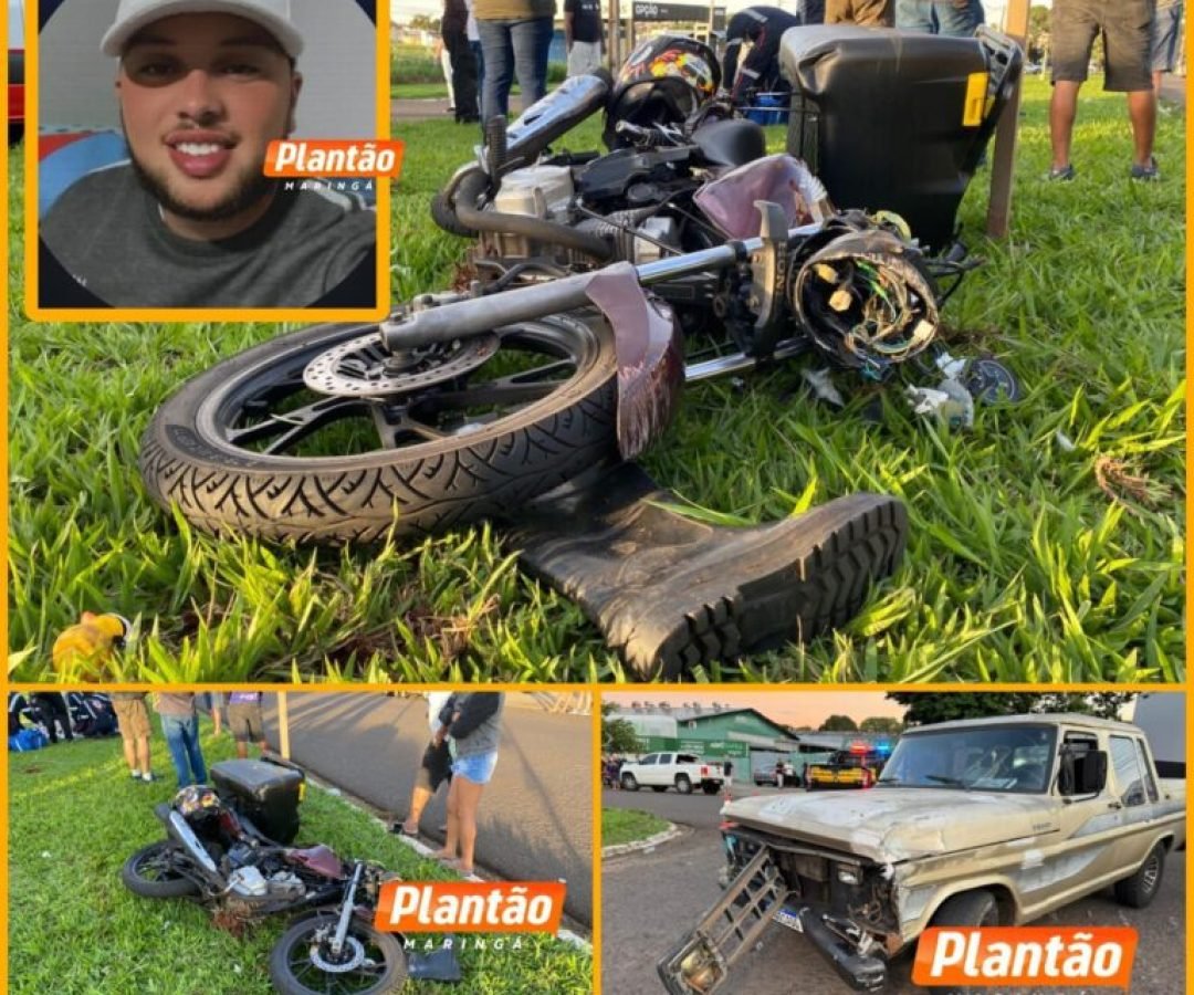 Motociclista é arremessado e morre após batida com caminhonete