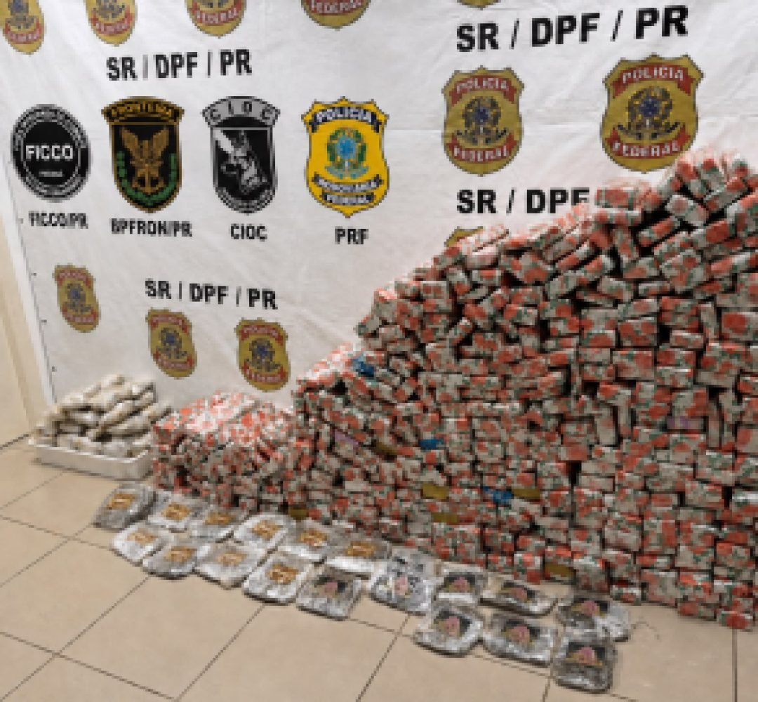 Forças de segurança apreendem 319 kg de maconha e prendem suspeito após perseguição na BR-376
