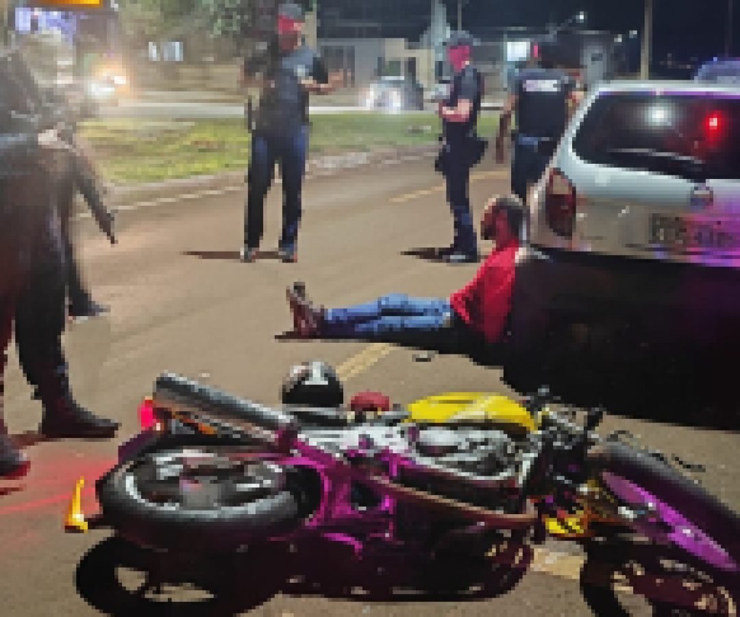 Fuga termina em queda e prisão de motociclista embriagado no bairro Brasmadeira