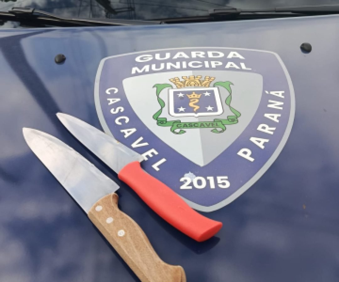 Guarda Municipal prende homem suspeito de ameaçar esposa com faca em Cascavel
