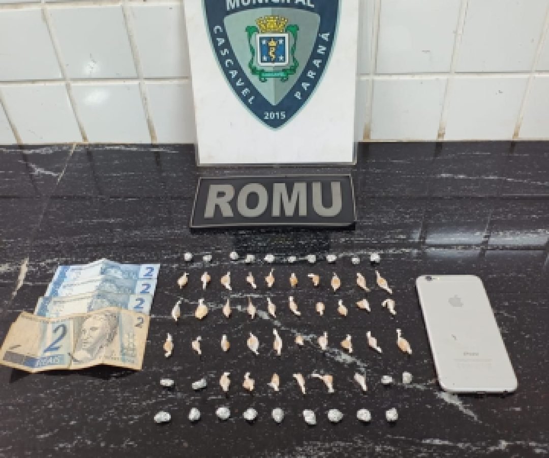 Homem é preso após Guarda Municipal encontrar 59 porções de crack durante atendimento de briga em Cascavel