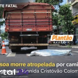 Homem morre atropelado por caminhão na Avenida Cristóvão Colombo