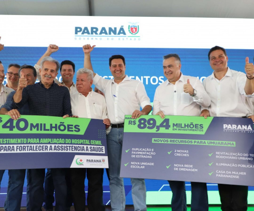 Governador anuncia R$ 90 milhões em novos investimentos para Umuarama