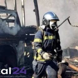 Incêndio de grandes proporções atinge ferro-velho e mobiliza equipes de emergência em Engenheiro Beltrão