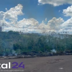Incêndio em área de mata é registrado próximo ao Eco Park Oeste, em Cascavel
