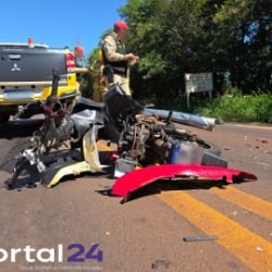 Jovem motociclista morre em colisão frontal na PR-317 em Toledo