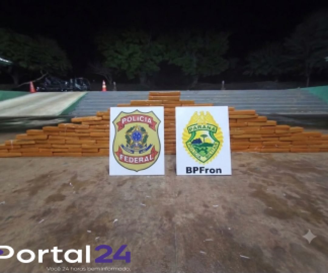 Mais de 107 quilos de maconha são apreendidos em patrulhamento fluvial na fronteira com o Paraguai