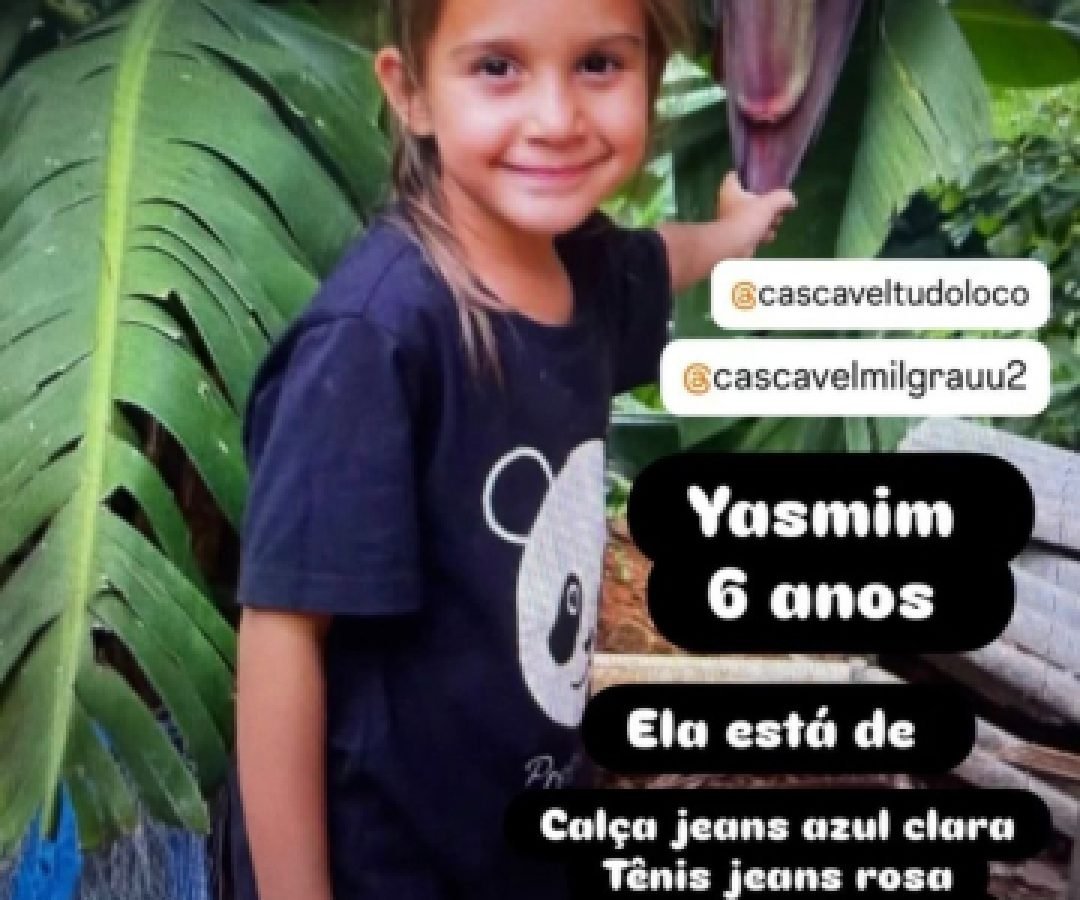 Menina de 6 anos está desaparecida no bairro Santa Cruz