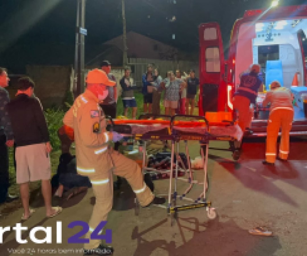 Dois meninos ficam gravemente feridos após acidente entre carro e bicicleta em Cascavel