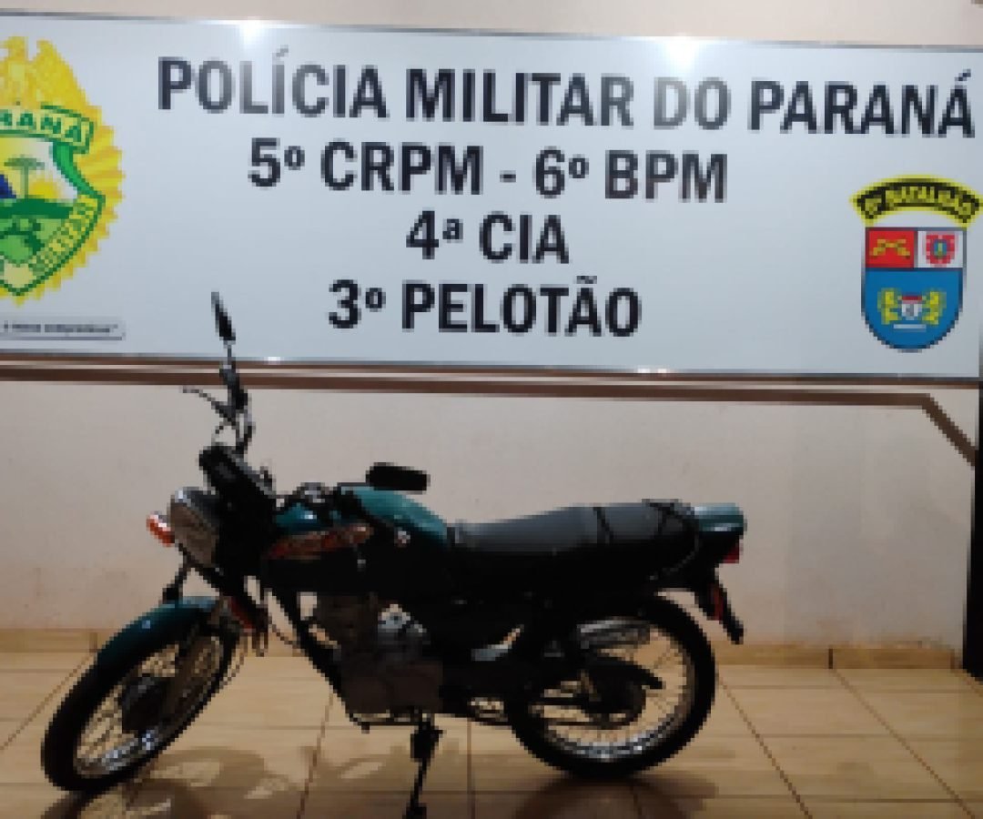 Menor é flagrado pilotando moto irregular e veículo é apreendido em Boa Vista da Aparecida