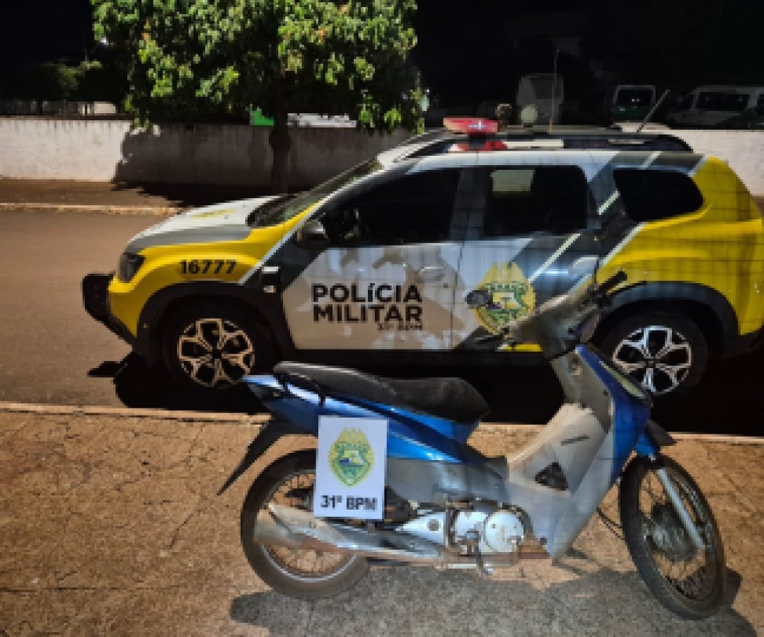 Motocicleta com sinais de adulteração é apreendida em Formosa do Oeste