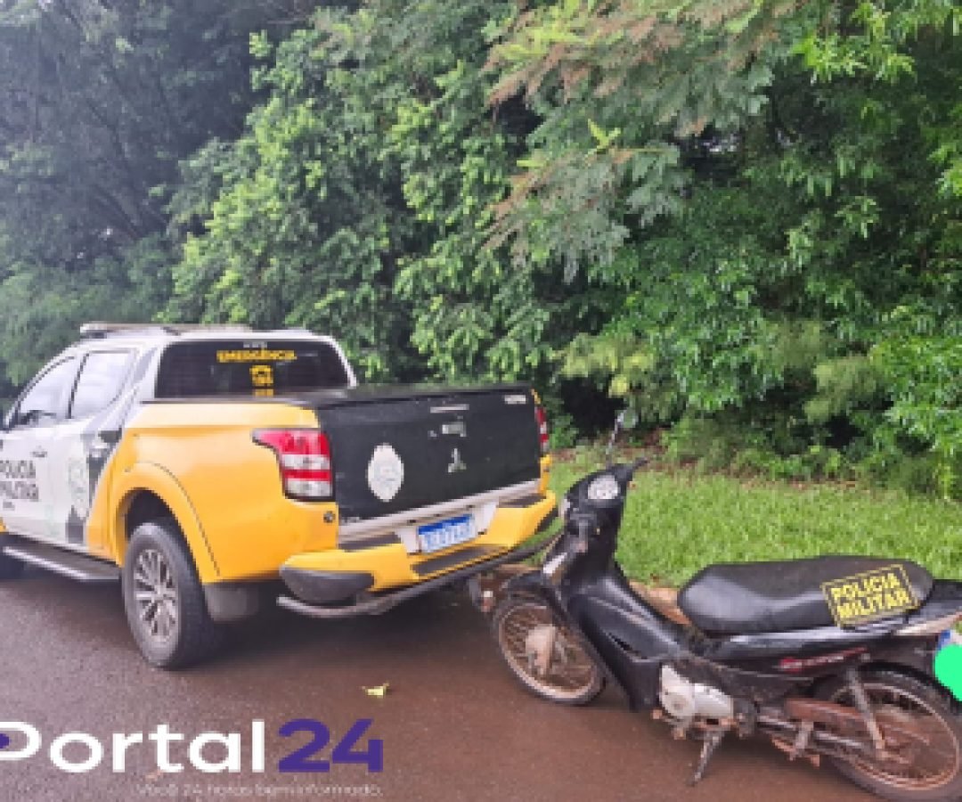 Motocicleta furtada em Toledo é recuperada pela PRv em Santa Helena