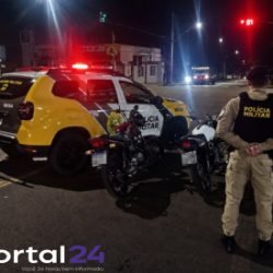 Motocicletas com irregularidades são apreendidas durante fiscalização da PM em Palotina