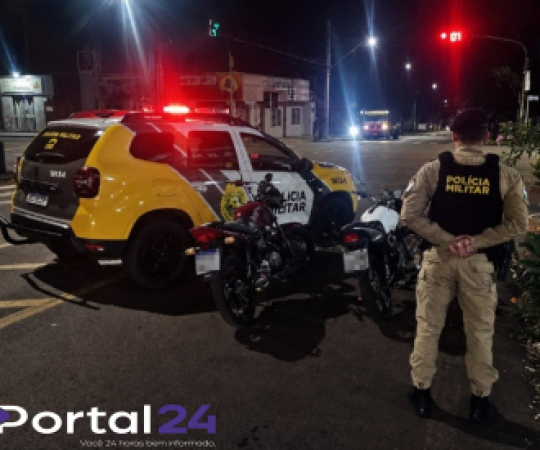 Motocicletas com irregularidades são apreendidas durante fiscalização da PM em Palotina