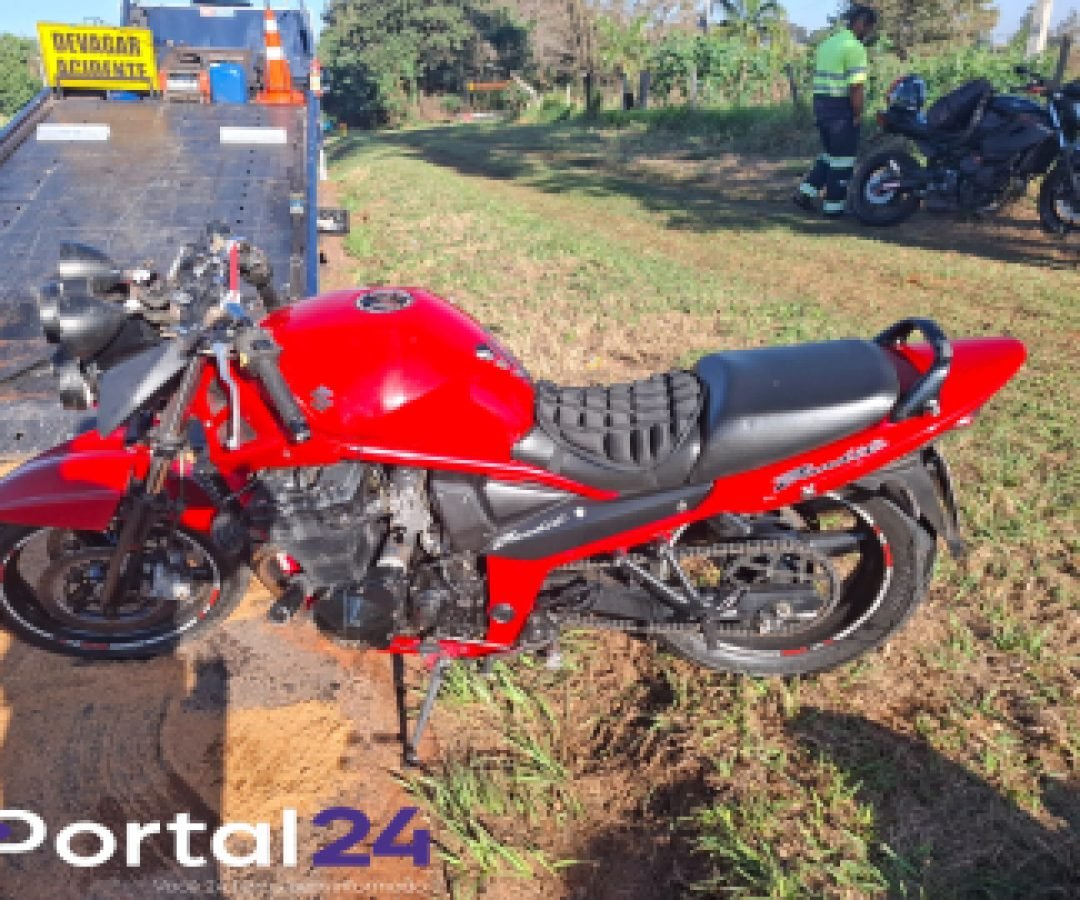 Motociclista e passageira ficam feridos após queda de moto na PR-323 em Cafezal do Sul