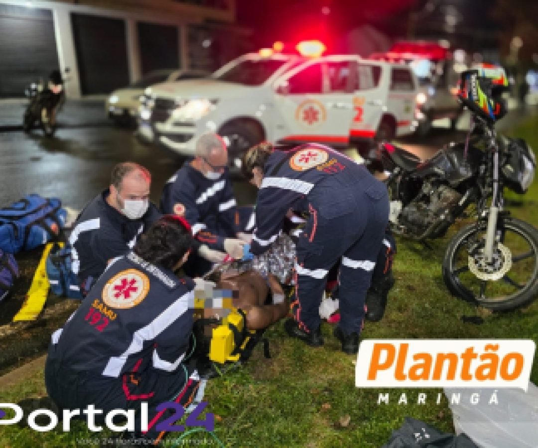 Motociclista fica em estado gravíssimo após colisão com Jeep em Maringá