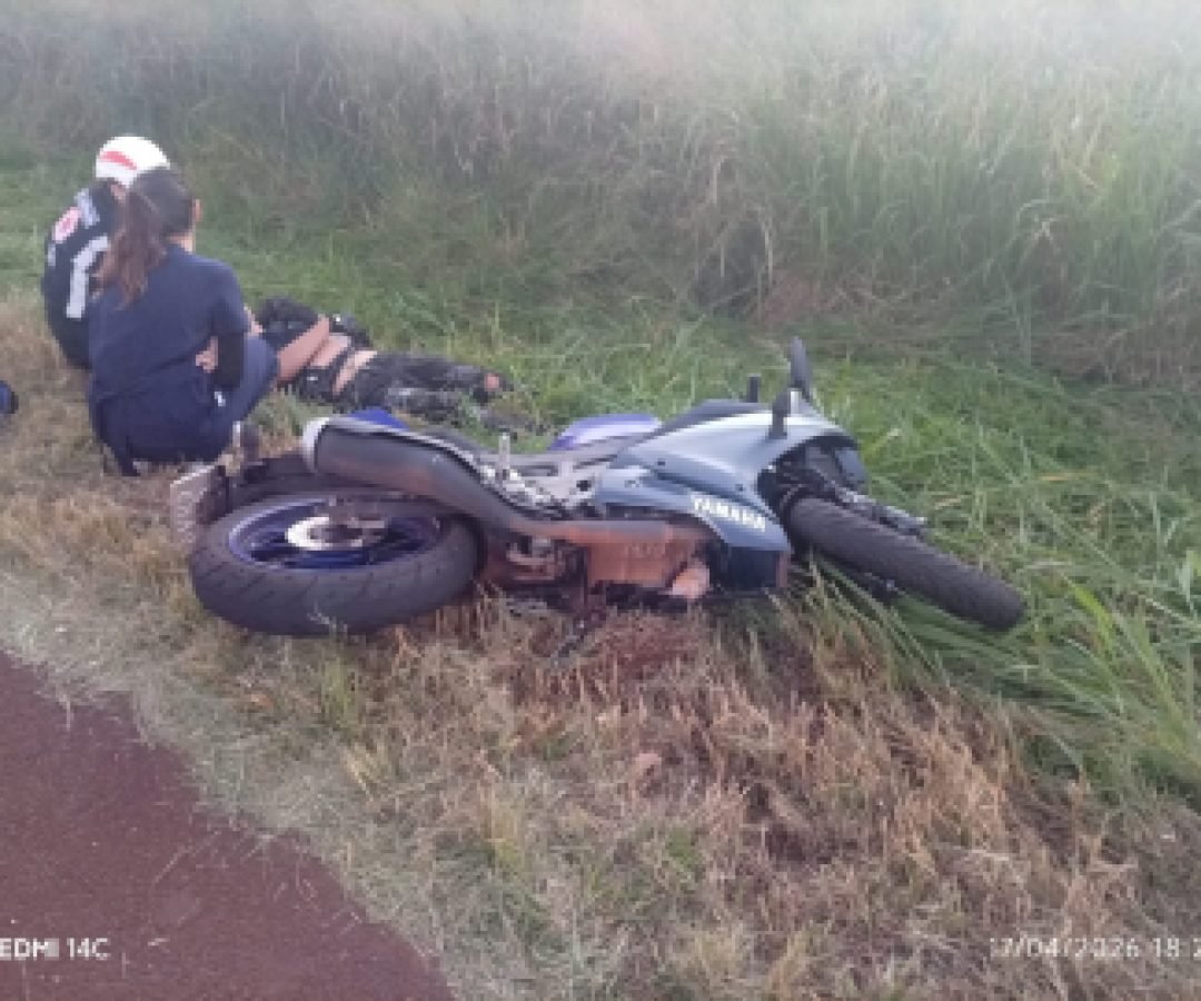 Motociclista fica ferido em acidente na BR-369
