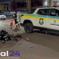 Motociclista fica ferido em acidente no bairro Coqueiral, em Cascavel