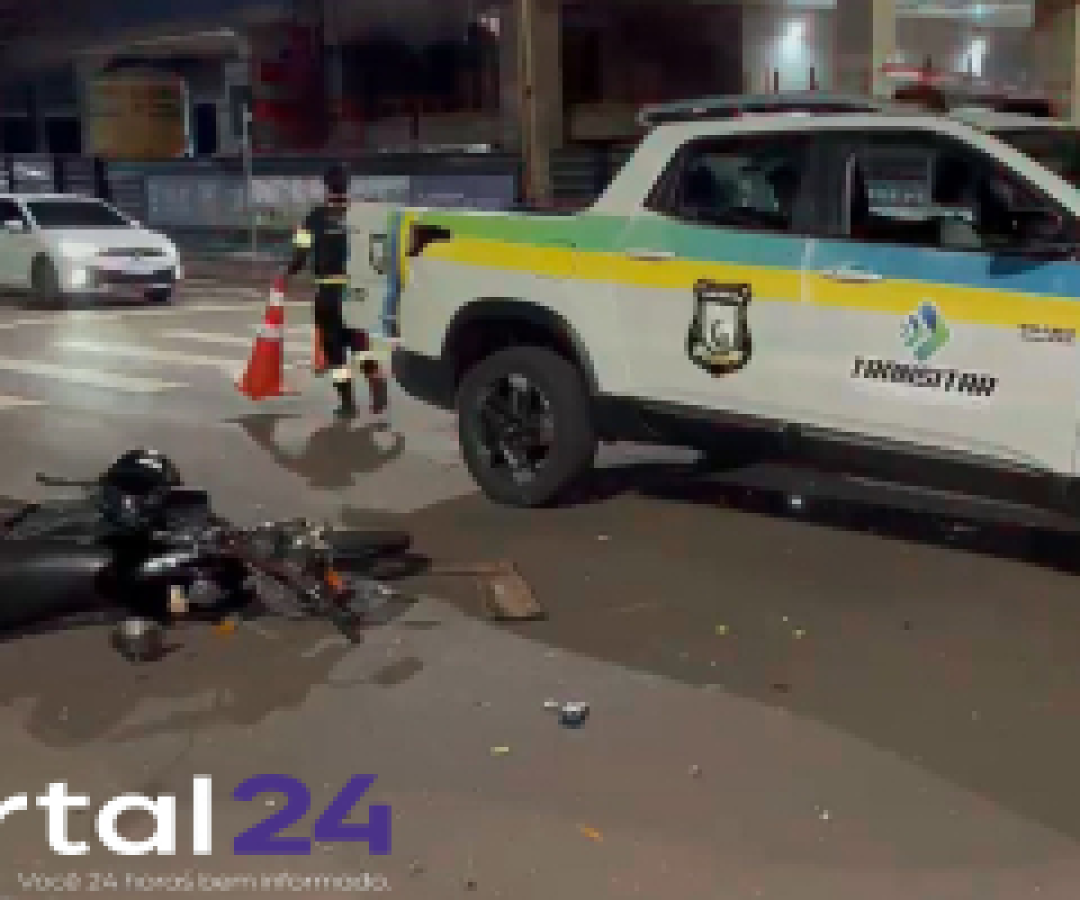 Motociclista fica ferido em acidente no bairro Coqueiral, em Cascavel