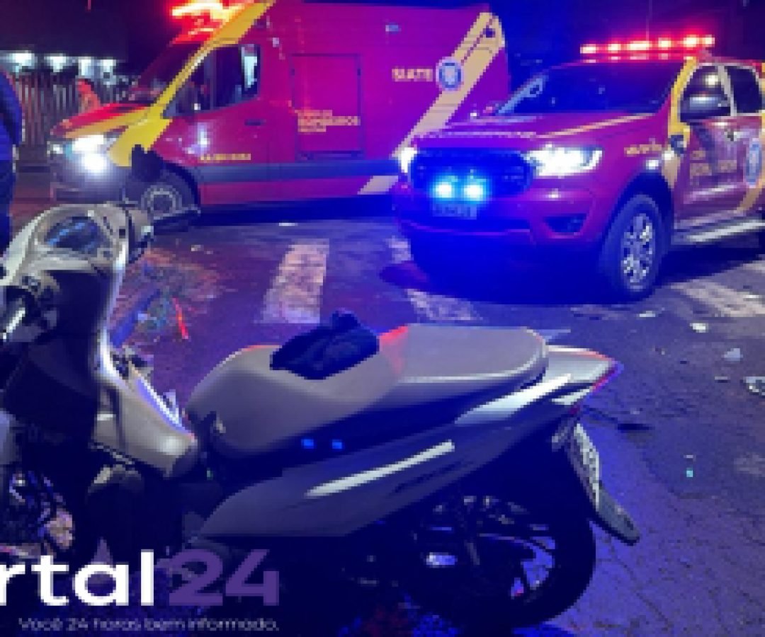 Motociclista fica gravemente ferida após ter a preferência invadida por carro em Cascavel