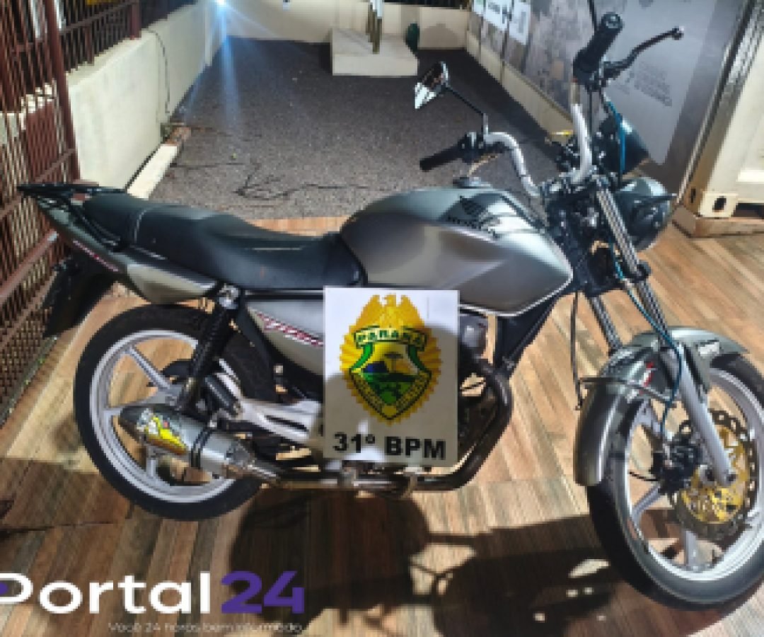 Motociclista foge de abordagem da PM, avança sinais vermelhos e tem moto apreendida em Palotina