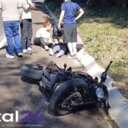 Motociclista perde o controle e sofre queda na BR entre Ubiratã e Nova Aurora