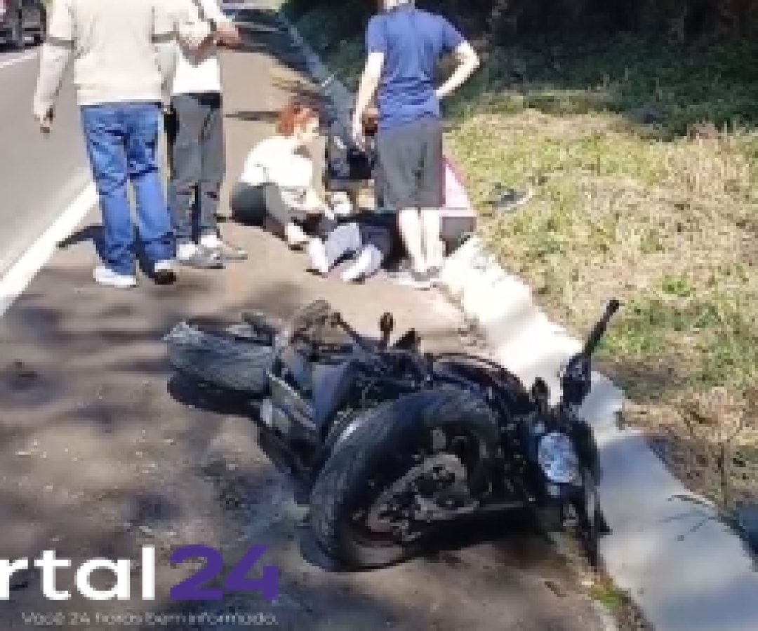 Motociclista perde o controle e sofre queda na BR entre Ubiratã e Nova Aurora