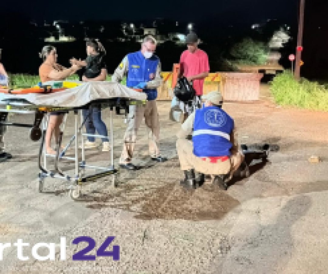 Motociclista sofre queda em trecho em obras e fica ferido em Cascavel