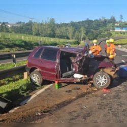Motorista morre em colisão frontal com carreta na BR-376 após invadir contramão