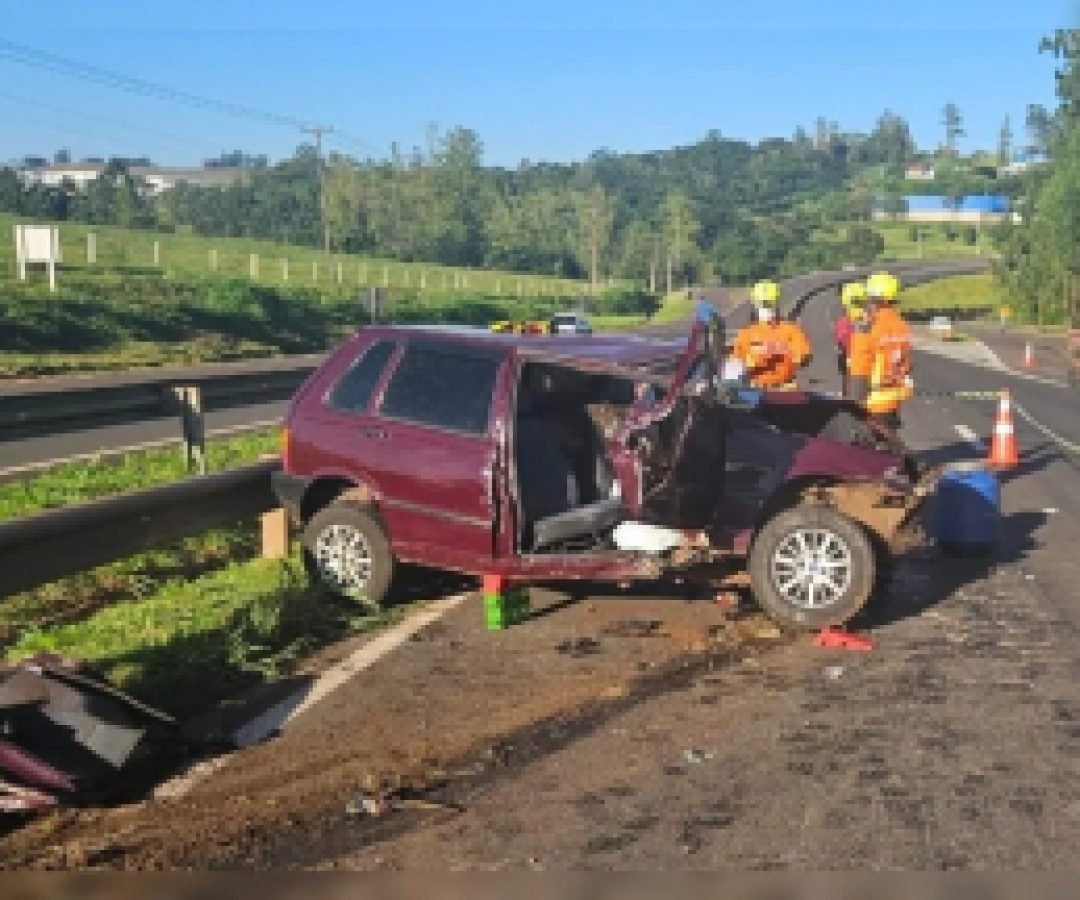 Motorista morre em colisão frontal com carreta na BR-376 após invadir contramão