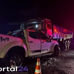Motorista morre em grave acidente entre caminhonete e caminhão na BR-277, em Guaraniaçu