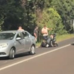 Mulher fica ferida em acidente na BR-277 em Nova Laranjeiras